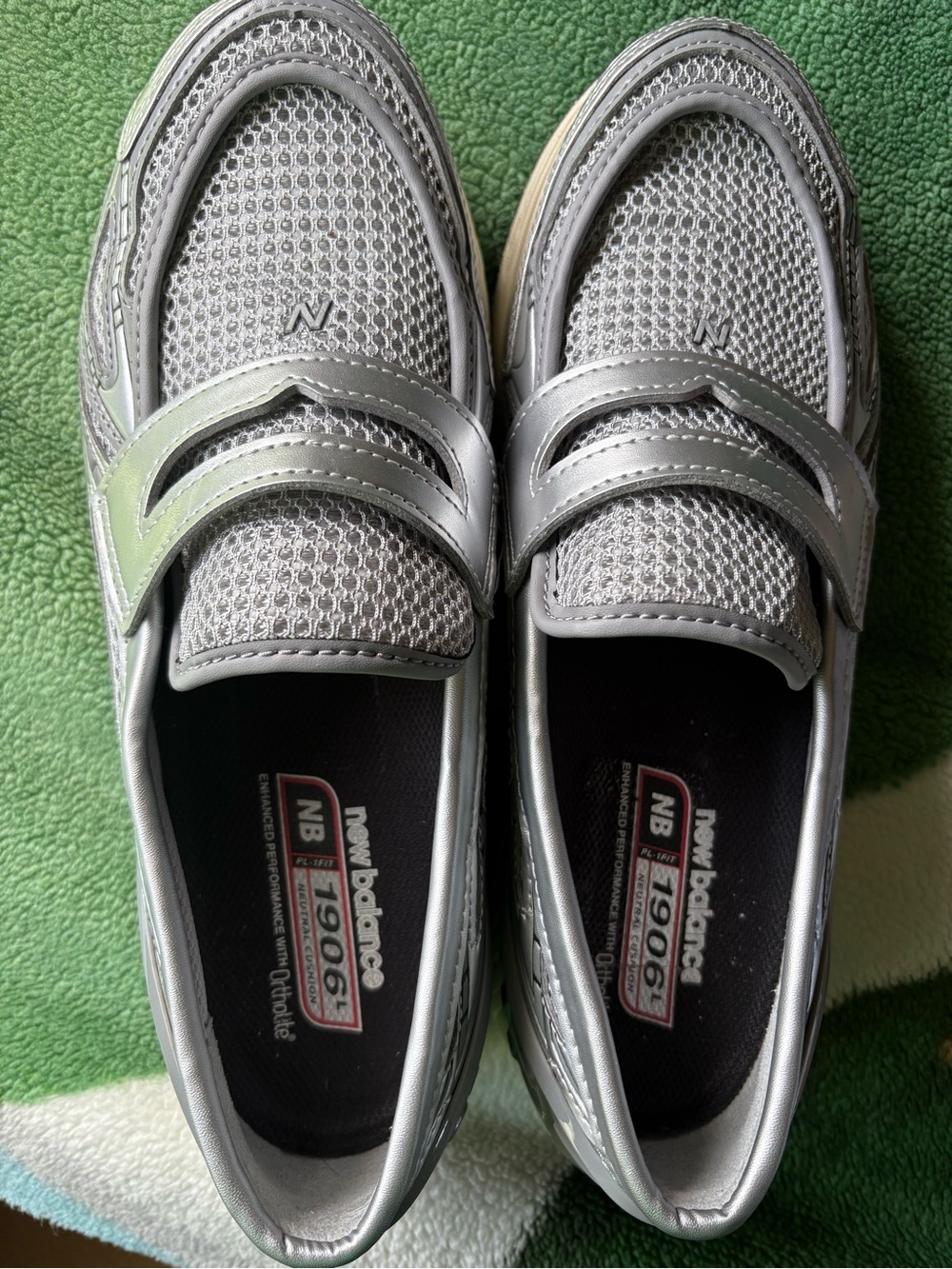 New Balance Silver Mesh Slip-On Sneakers